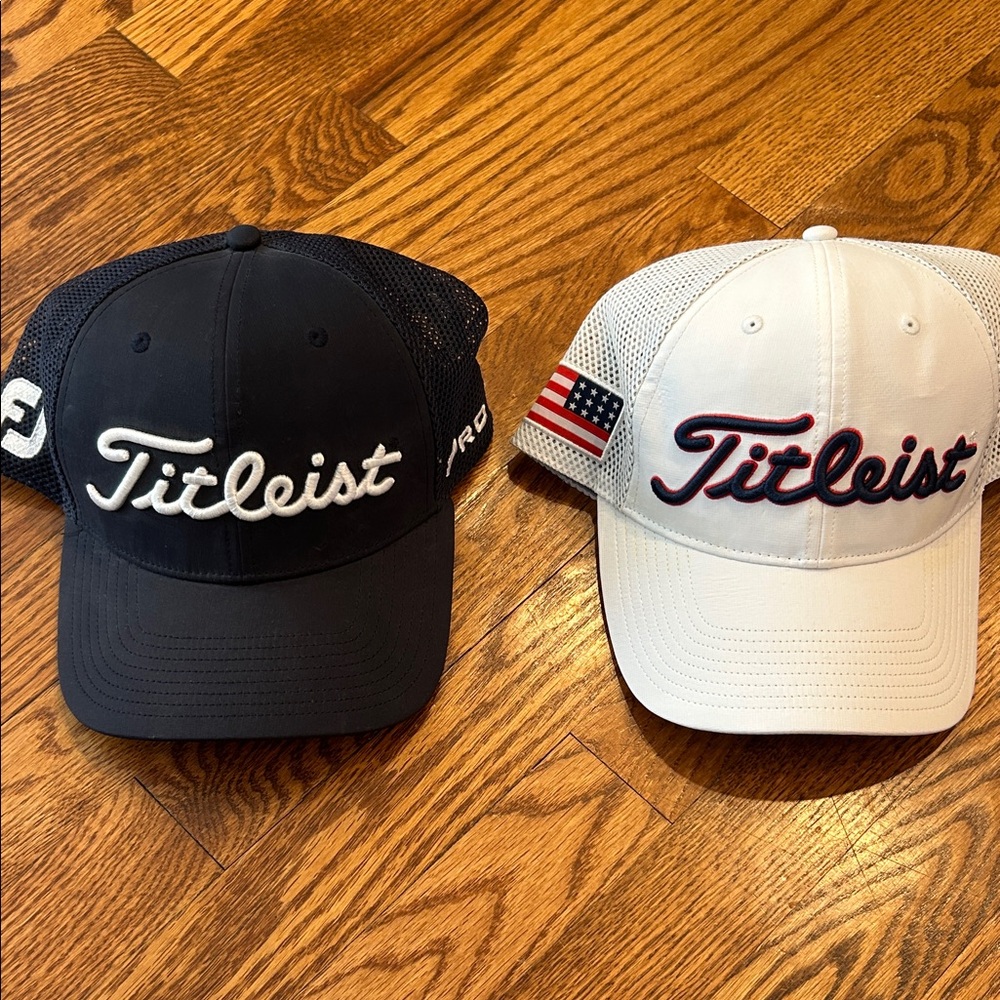 Titleist Navy and White Mesh Golf Hats